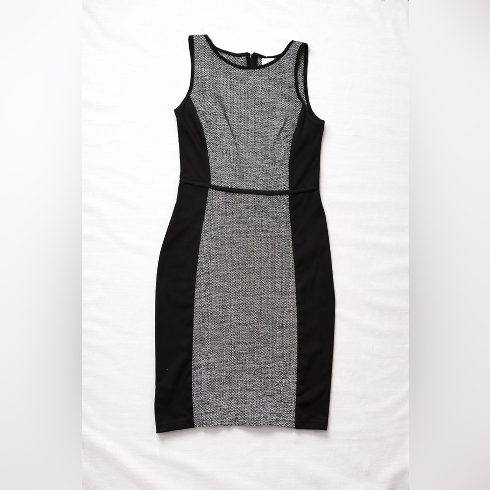 LOFT Black & White Tweed Sheath Dress Size 6 – Structured & Flattering